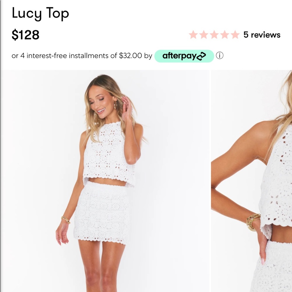 Show Me Your MuMu NWT Laguna Top White Daisy Crochet size M